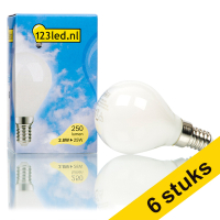 Aanbieding: 6x 123led E14 ledlamp kogel mat dimbaar 2.8W (25W)