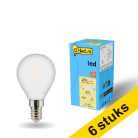 Aanbieding: 6x 123led E14 ledlamp kogel mat dimbaar 2700K 2.5W (25W)