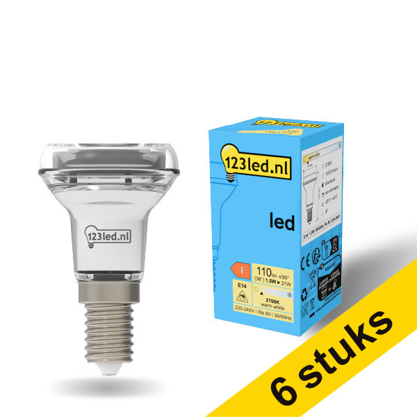 Aanbieding: 6x 123led E14 ledlamp reflector R39 1.5W (21W) LDR01917 - 1