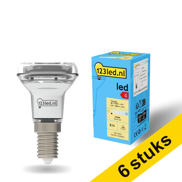 Aanbieding: 6x 123led E14 ledlamp reflector R50 3W (33W) LDR01919 - 1