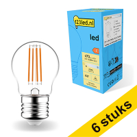 Aanbieding: 6x 123led E27 filament ledlamp kogel dimbaar 4.5W (40W) LDR01831