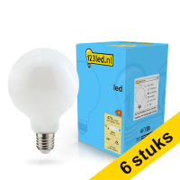 Aanbieding: 6x 123led E27 ledlamp globe G95 mat dimbaar 4.5W (40W) LDR02097