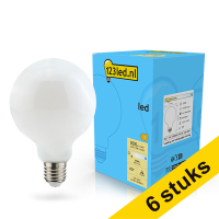 Aanbieding: 6x 123led E27 ledlamp globe mat dimbaar 7w (60w)