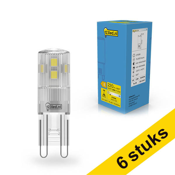 Aanbieding: 6x 123led G9 LED capsule | SMD | Helder | 2700K | 1.9W (22W) LDR02317 - 1