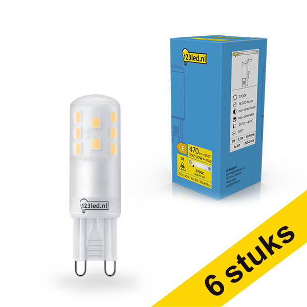 Aanbieding: 6x 123led G9 LED capsule SMD Mat 2700K 3.7W (40W) LDR02327 - 1