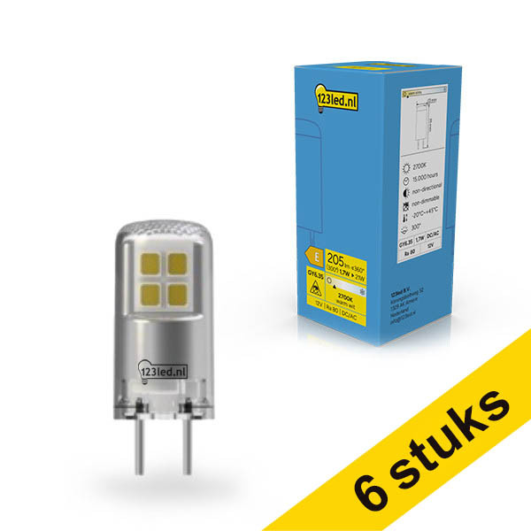 Aanbieding: 6x 123led GY6.35 LED capsule SMD Helder 2700K 1.7W (21W) LDR02357 - 1