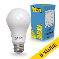 Aanbieding: 6x 123led LED lamp E27 Peer A60 Mat 2700-3000-4000-5000-6500K Dimbaar 8W (60W)