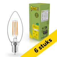 Aanbieding: 6x 123led ledlamp E14 | Kaars C35 | Ultra Efficient | Filament | Helder | 2700K | 2.2W (40W)