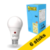 Aanbieding: 6x 123led ledlamp E27 | Peer A60 | Mat | Daglichtsensor | 2700K | 8W (60W) LDR01845 - 1