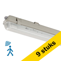 Aanbieding: 9x 123led IP65 TL-armatuur met sensor 120 cm | 4000K | 2100 lumen (14W) incl. TL-buis LDR08649