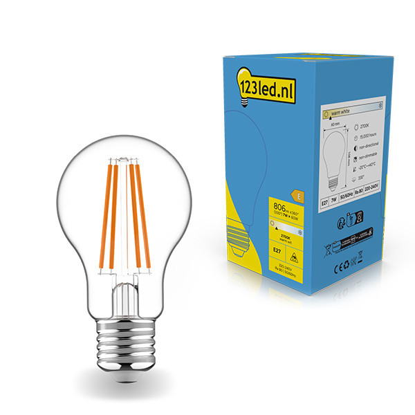 123led E27 filament ledlamp peer 7W (60W) LDR01790 123led E27 filament ledlamp peer 7W (60W) LDR01790 - 1