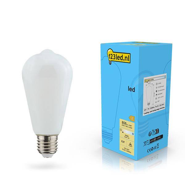 123led E27 ledlamp Edison mat dimbaar 7W (60W) LDR02116 - 1