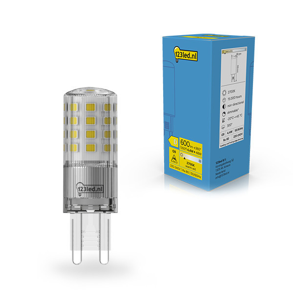 123led G9 ledcapsule SMD Helder 2700K Dimbaar 4.4W (48W) LDR02334 - 1