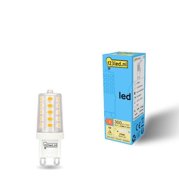 123led G9 ledcapsule helder dimbaar 3.5W (28W) LDR01958 - 1