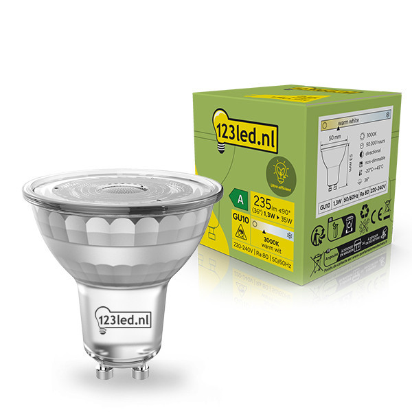 123led GU10 ledpot | Ultra Efficient | helder | 3000K | 1.3W (35W) LDR02382 - 1