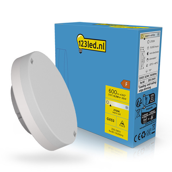 123led GX53 ledspot 2700K Dimbaar 6.5W (48W) LDR02312 - 1