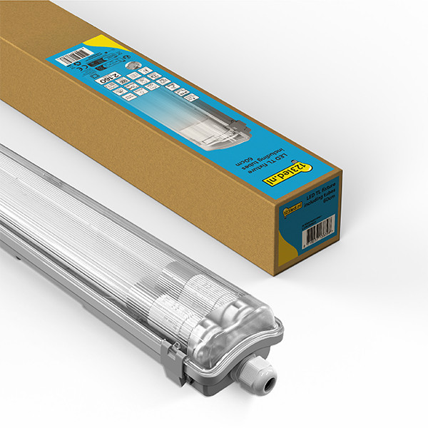 123led LED TL armatuur 60 cm incl. TL buizen 4000K (840) 2160 lumen IP65 2x 9W LDR08805 - 1