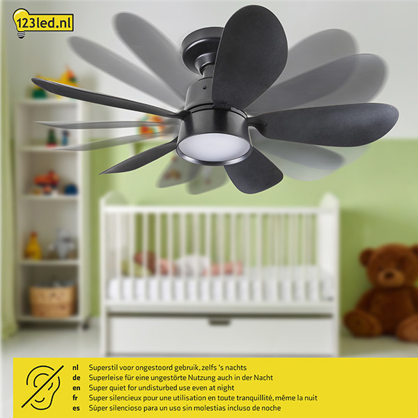 Plafondventilator met ledlamp | Ø 53 cm | 2200-6500K | zwart | 25W LDR02464 - 5