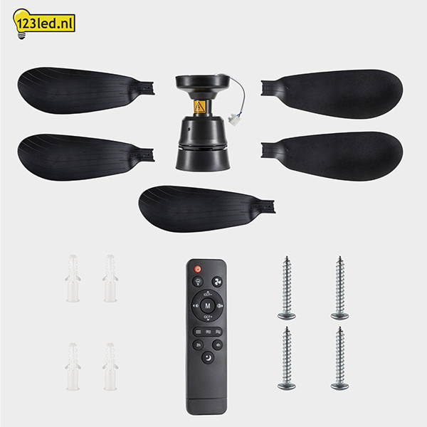 Plafondventilator met ledlamp | Ø 53 cm | 2200-6500K | zwart | 25W LDR02464 - 8
