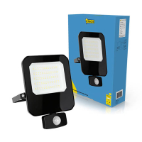 123led breedstraler met sensor 50W | 6500K | 6000 lumen | IP65 | zwart LDR02209