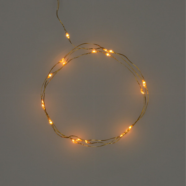123led draadverlichting op batterijen 1 meter extra warm wit & warm wit 20 lampjes goud LDR07321 - 2