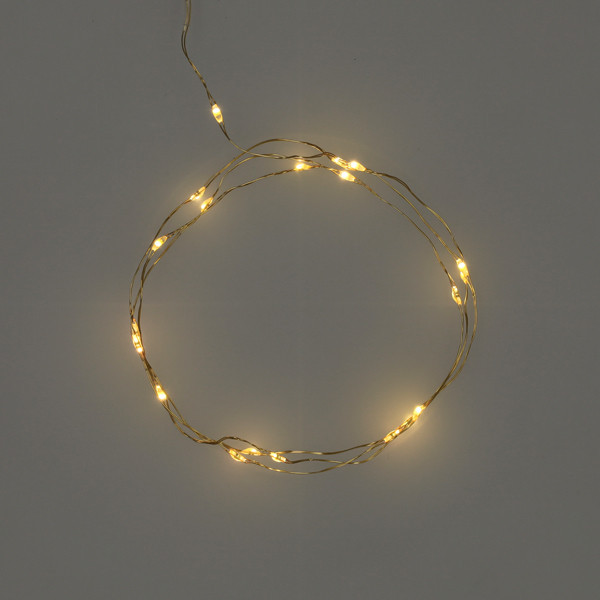 123led draadverlichting op batterijen 1 meter extra warm wit & warm wit 20 lampjes goud LDR07321 - 3