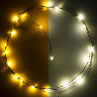 123led draadverlichting op batterijen 1 meter extra warmwit & warmwit 20 lampjes zwart LDR07282