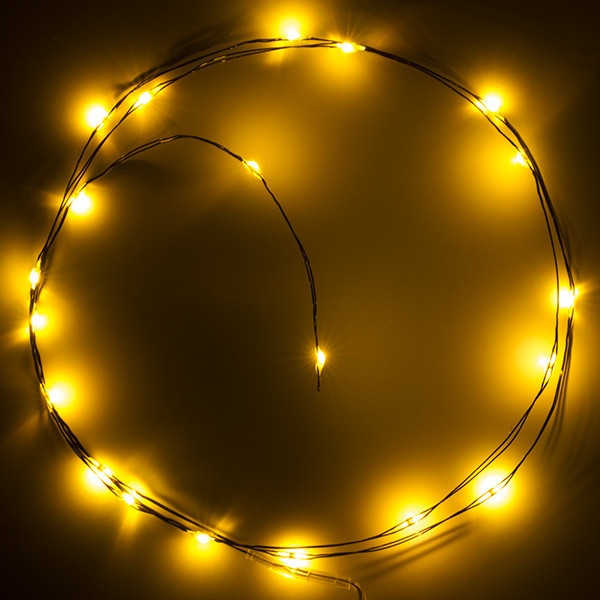 123led draadverlichting op batterijen 1 meter extra warmwit & warmwit 20 lampjes zwart LDR07282 - 2