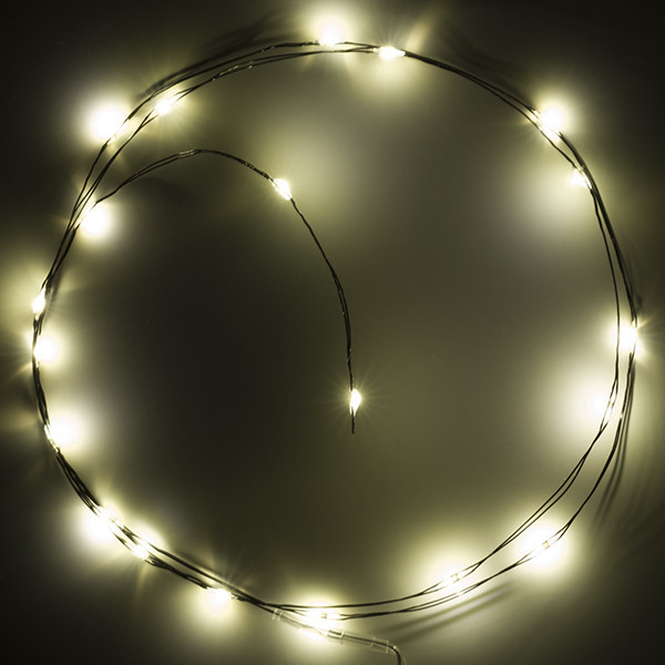 123led draadverlichting op batterijen 1 meter extra warmwit & warmwit 20 lampjes zwart LDR07282 - 3