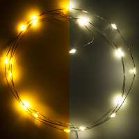 123led draadverlichting op batterijen 1m extra warmwit & warmwit 20 lampjes koper LDR07276