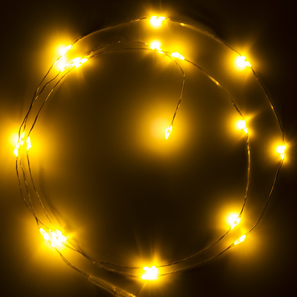 123led draadverlichting op batterijen  1m extra warmwit & warmwit 20 lampjes zilver LDR07279 - 2