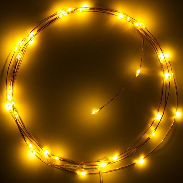 123led draadverlichting op batterijen 2m extra warmwit & warmwit 40 lampjes koper LDR07277 - 2