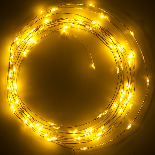 123led draadverlichting op batterijen 5m extra warmwit & warmwit 100 lampjes zilver LDR07281 - 2