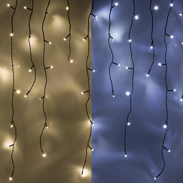 123led ijspegelverlichting koudwit & warmwit 12,1 meter 360 lampjes LDR07025 - 1