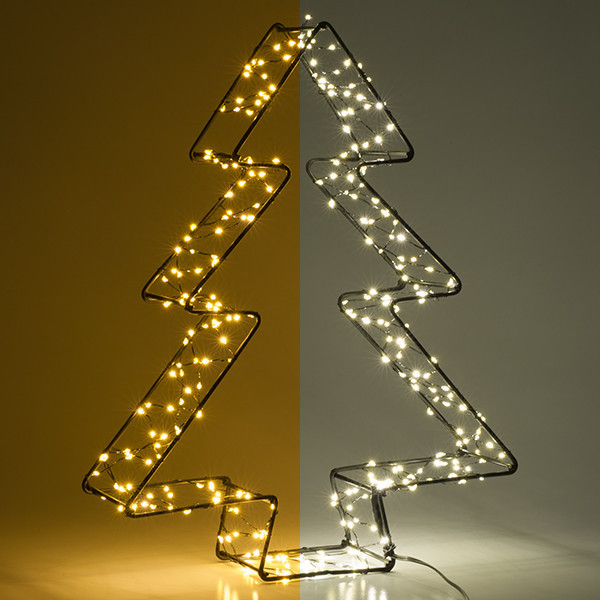 123led kerstboom 3D 36 cm extra warmwit & warmwit 300 lampjes zwart LDR07272 - 1