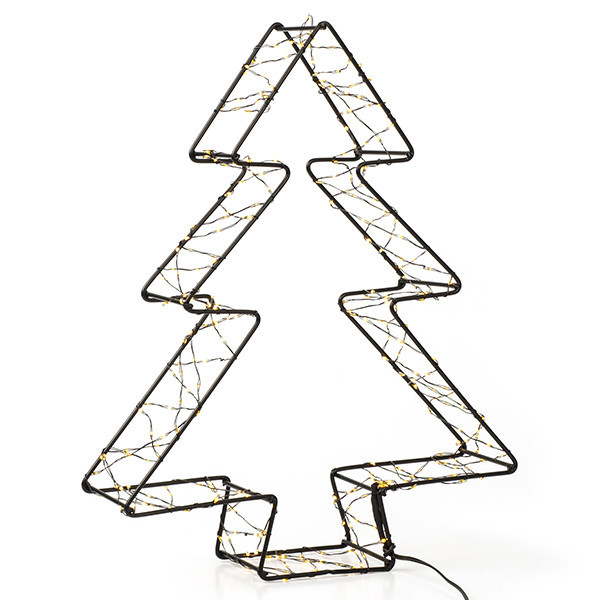 123led kerstboom 3D 36 cm extra warmwit & warmwit 300 lampjes zwart LDR07272 - 2