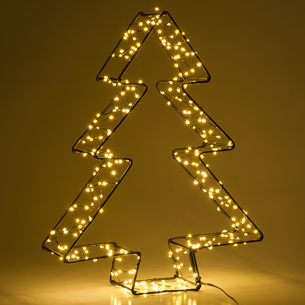 123led kerstboom 3D 36 cm extra warmwit & warmwit 300 lampjes zwart LDR07272 - 3