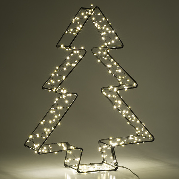 123led kerstboom 3D 36 cm extra warmwit & warmwit 300 lampjes zwart LDR07272 - 4