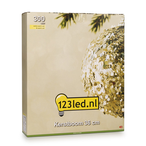 123led kerstboom 3D 36 cm extra warmwit & warmwit 300 lampjes zwart LDR07272 - 5