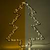 123led kerstboom 3D op batterijen 26 cm extra warmwit & warmwit 200 lampjes zwart LDR07286 - 1