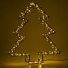 123led kerstboom 3D op batterijen 26 cm extra warmwit & warmwit 200 lampjes zwart LDR07286 - 3
