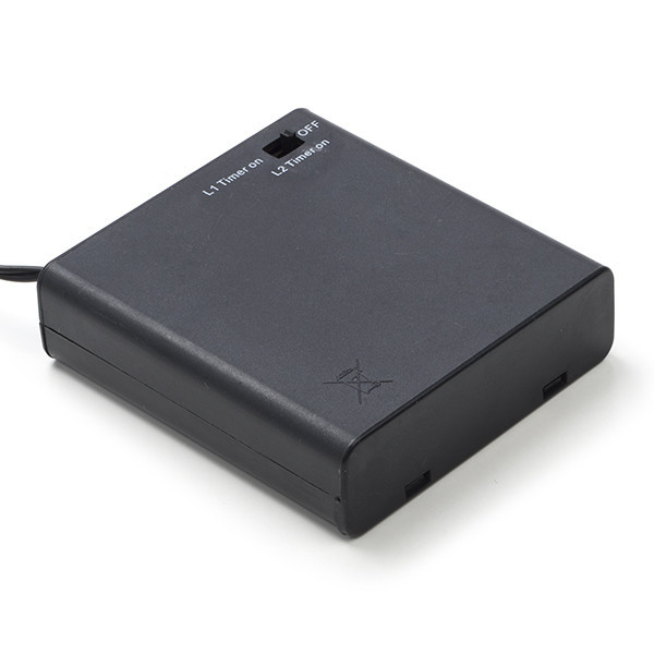 123led kerstboom 3D op batterijen 26 cm extra warmwit & warmwit 200 lampjes zwart LDR07286 - 6