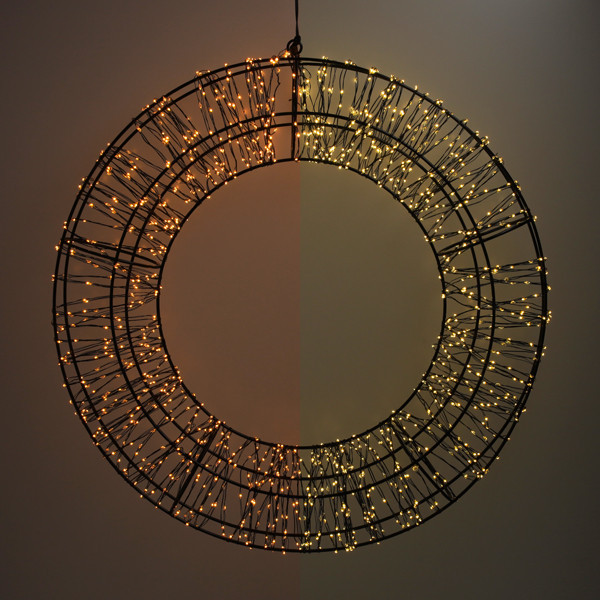 123led kerstkrans Ø 48 cm extra warm wit & warm wit 1440 lampjes zwart LDR07329 - 1