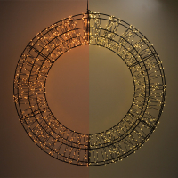 123led kerstkrans Ø 58 cm extra warm wit & warm wit 1800 lampjes zwart LDR07330