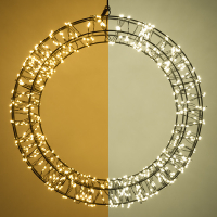 123led kerstkrans met ophangoog Ø 36 cm extra warmwit & warmwit 800 lampjes zwart LDR07270