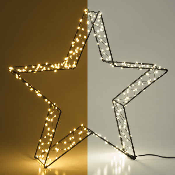 123led kerstster 3D 36 cm extra warmwit & warmwit 300 lampjes zwart LDR07266 - 1