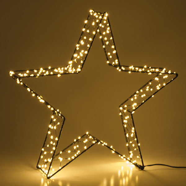 123led kerstster 3D 36 cm extra warmwit & warmwit 300 lampjes zwart LDR07266 - 3
