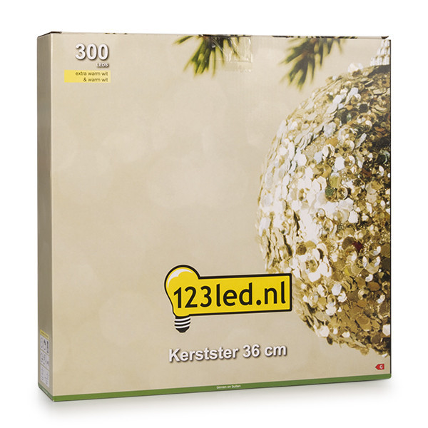 123led kerstster 3D 36 cm extra warmwit & warmwit 300 lampjes zwart LDR07266 - 5