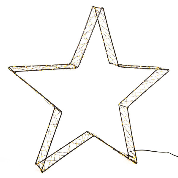 123led kerstster 3D 56 cm extra warmwit & warmwit 540 lampjes zwart LDR07267 - 2