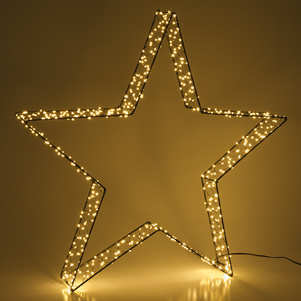 123led kerstster 3D 56 cm extra warmwit & warmwit 540 lampjes zwart LDR07267 - 3
